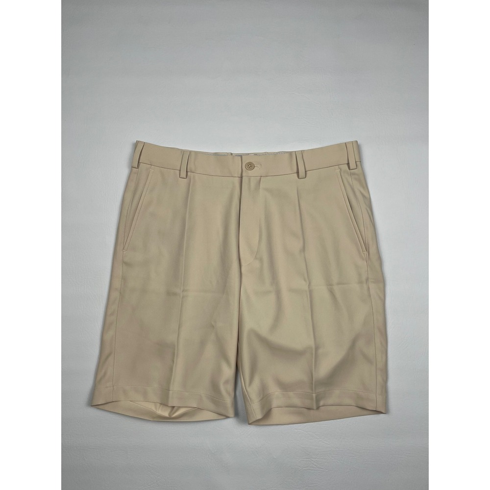 Peter Millar Salem Classic Fit Shorts Mens 32 Tan Golf Performance 9"